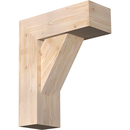 Ekena Millwork Traditional Block Smooth Bracket w/ Offset Brace, Douglas Fir, 7 1/2"W x 20"D x 24"H BKT0806X20X24TRA05SDF